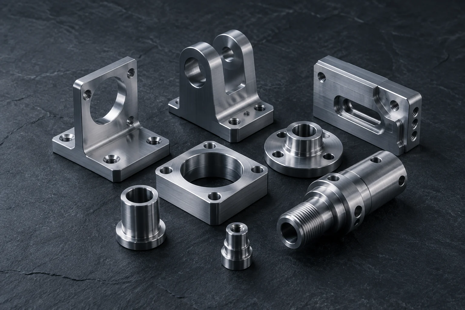 Illustrative CNC machined brackets and precision metal components